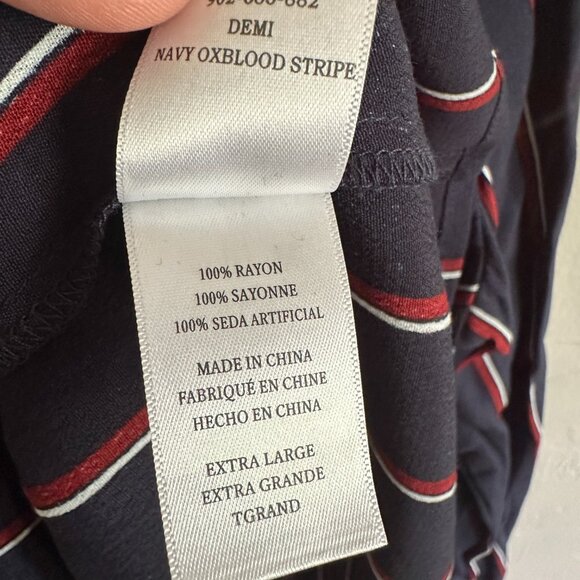 NWT Rails Demi Blouse Navy Oxblood Stripe - Picture 5 of 7